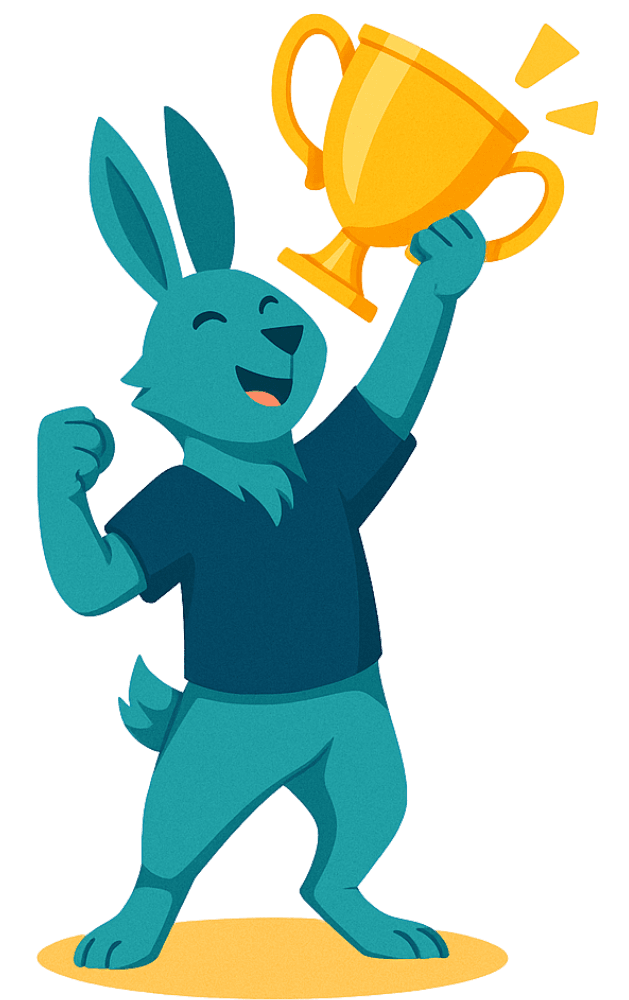 Başarı Kutlama Tavşan Maskot